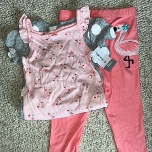 3 piece flamingo outfit for size 24 months